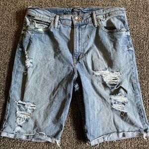 Men Ripped Jean Shorts Waist 32